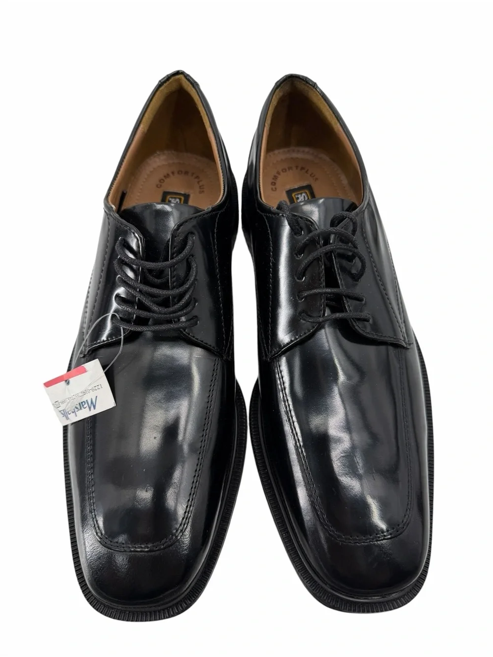 Stacy Adams Men's Black Shoe Lace Square Toe Wing Tip Dress Shoes Size 9.5 New